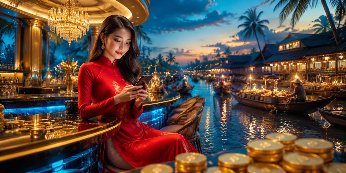Người chơi Cần Thơ trong trang phục áo dài theo dõi kết quả cá cược casino